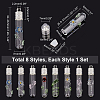 7 sets 7 style Clear Glass Long Bottle Pendants GLAA-PH0001-88-4