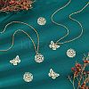 40Pcs 2 Styles 201 Stainless Steel Filigree Pendants STAS-UN0035-73-3