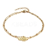 Ion Plating(IP) 304 Stainless Steel Multi-strand Anklets AJEW-AN00332-03-1