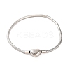 Tarnish Resistant 304 Stainless Steel Round Snake Chain Bracelets with Clasps BJEW-F472-01P-04-1