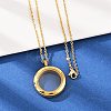 304 Stainless Steel Visible Flat Round Locket Pendant Pet Urn Ashes Necklaces NJEW-S455-08G-2