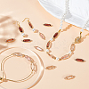 50Pcs 5 Colors Glass Faceted Oval Links Connectors GLAA-GA0002-09B-5