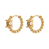 304 Stainless Steel Beaded Hoop Earring Settings STAS-OY011-98G-1