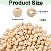 Natural Unfinished Wood Beads WOOD-SP0001-62C-2