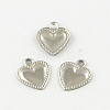 Tarnish Resistant Heart 201 Stainless Steel Charm Pendants STAS-R075-10-1