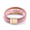 PU Leather Braided Multi-strand Bracelet LS-BJEW-I299-02C-KCG-4