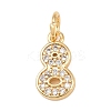 Brass Micro Pave Clear Cubic Zirconia Charms KK-G544-04G-08-1