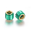 Brass Cubic Zirconia European Beads KK-E772-01A-1