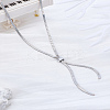 1Pc Brass Snake Chain Necklaces for Women NJEW-LP0007-04P-3