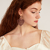 6 Pairs 6 Styles Wood Dangle Earrings with Iron Earring Pins EJEW-AN0004-60-5