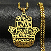 201 Stainless Steel Hollow Cut Hamsa Hand Pendant Necklaces LS-NJEW-H065-07G-1