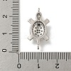 Brass Pave Clear Cubic Zirconia Sea Animal Connector Charms X-KK-N254-128P-3