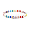 Vintage Bohemian Glass Tila Beaded Beach Stretch Tile Bracelets OP4703-4-1