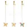 3Pcs Butterfly Acrylic & Alloy Musical Note Guitar Charm Bookmark AJEW-TA00045-1