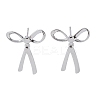 Rack Plating Bowknot Brass Stud Earrings for Women EJEW-NH0002-03P-1