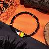 Halloween Candy Corn Acrylic & Glass Seed Beaded Stretch Bracelets Women BJEW-JB10525-01-2
