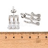 304 Stainless Steel Cubic Zirconia Dangle Stud Earrings for Women SA-CBA183D-11B-P-3