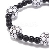 Sport Theme Acrylic Beaded Stretch Bracelet for Men Women BJEW-JB08549-5