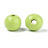 Spray Painted Round Natural Schima Wood Beads WOOD-A018-8mm-19-2