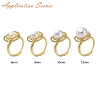 Flower Brass Micro Pave Cubic Zirconia Adjustable Ring Settings KK-K297-18G-3