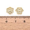 Brass Micro Pave Clear Cubic Zirconia Bead Caps KK-Q071-13G-02-3