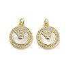 Brass Micro Pave Clear Cubic Zirconia Pendants KK-K365-02D-G-1