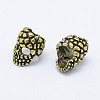 Brass Skull Mask Beads KK-P130-063AB-NR-2
