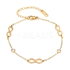 Infinity 304 Stainless Steel Rhinestone Link Bracelets BJEW-B171-12G-2