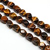 Natural Tiger Eye Faceted Rhombus Beads Strands G-L235B-03-1