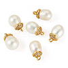 6Pcs Natural Cultured Freshwater Pearl Pendants PALLOY-TAC0174-3