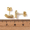 Brass Micro Pave Clear Cubic Zirconia Stud Earrings LS-EJEW-D328-04G-03-5