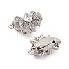 Brass Micro Pave Clear Cubic Zirconia Box Clasps LS-KK-C075-17P-2