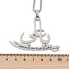 201 Stainless Steel Arabic Pendant Box Chain Necklaces for Women Men LS-NJEW-R013-04P-5
