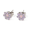 Mixed Color Bling Enamel Daisy Flower Stud Earrings EJEW-B009-18P-2