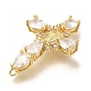 Rack Plating Brass Micro Pave Cubic Zirconia Links KK-P287-51G-02-2