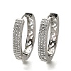 Brass Cubic Zirconia Hoop Earrings EJEW-M048-05P-4