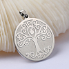 Non-Tarnish Flat Round with Tree of Life 201 Stainless Steel Pendants STAS-I040-06A-1-1