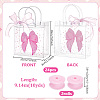 24Pcs Bowknot Print Transparent PVC Packing Bags with 2 Rolls Polyester Ribbons ABAG-PH0001-86-2