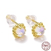 925 Sterling Silver Stud Earrings LS-EJEW-M202-02G-3