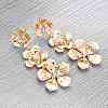 Flower Zinc Alloy Dangle Stud Earrings EJEW-Z107-02G-1