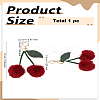 1Pc Cherry Imitation Leather Fibre Soft Pendant Decorations AJEW-LP0008-32-2