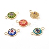 Handmade Millefiori Glass Links Connectors X-PALLOY-JF00628-1