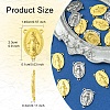 20Pcs 2 Colors Holy Oval Carved Virgin Mary Tibetan Style Alloy Chandelier Component Links TIBE-FS0001-15-4