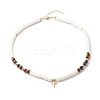 Natural Grade AB Tiger Eye Beads Beaded Necklaces NJEW-JN03611-1