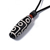 Buddhist Jewelry Natural Tibetan Style dZi Agate Mala Beads Pendant Necklaces NJEW-Q312-001-4