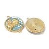 Epoxy Resin & Shell Connector Charms KK-K380-11B-G-2