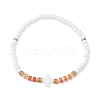 Natural Gemstone & Glass Seed Bead Stretch Bracelets BJEW-JB13306-3