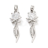 Brass with Clear Cubic Zirconia Pendants KK-P271-26P-1