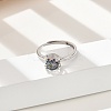 Rhodium Plated 925 Sterling Silver Moissanite Adjustable Rings RJEW-U038-10P-3