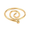 Ion Plating(IP) 304 Stainless Steel Spiral Open Cuff Ring for Women RJEW-C097-04G-2